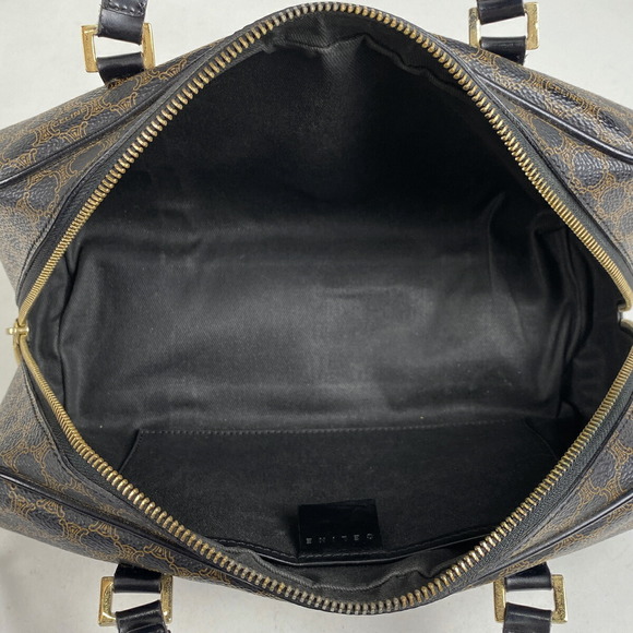 Celine Macadam Pattern Mini All Over Canvas Handbag Black Brown - Picture 6 of 6